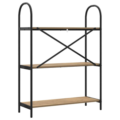 Bookshelf 3-Tier 80 x 30 x 109 cm Engineered wood Artisan Oak