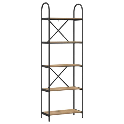 Bookshelf 5-Tier 60 x 30 x 183 cm Engineered wood Artisan Oak