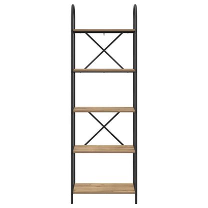 Bookshelf 5-Tier 60 x 30 x 183 cm Engineered wood Artisan Oak