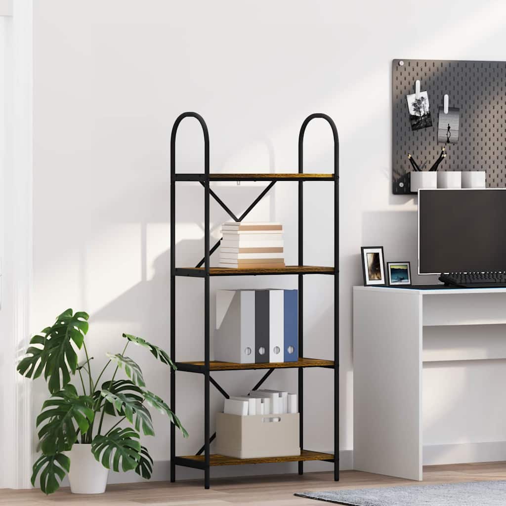 Bookshelf Smoked Oak 60 x 30 x 146 cm Engineered wood