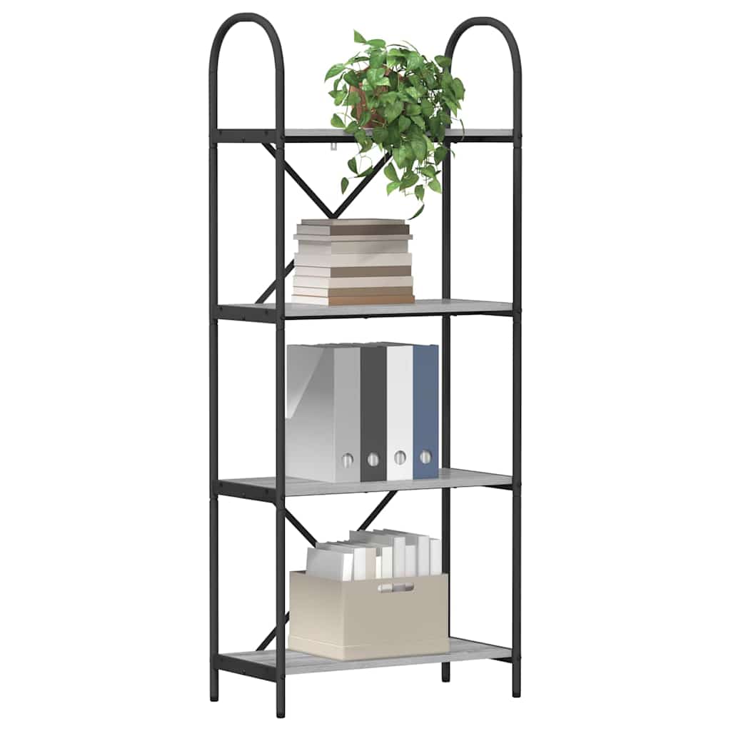 Bookshelf Grey Sonoma 60 x 30 x 146 cm Engineered wood