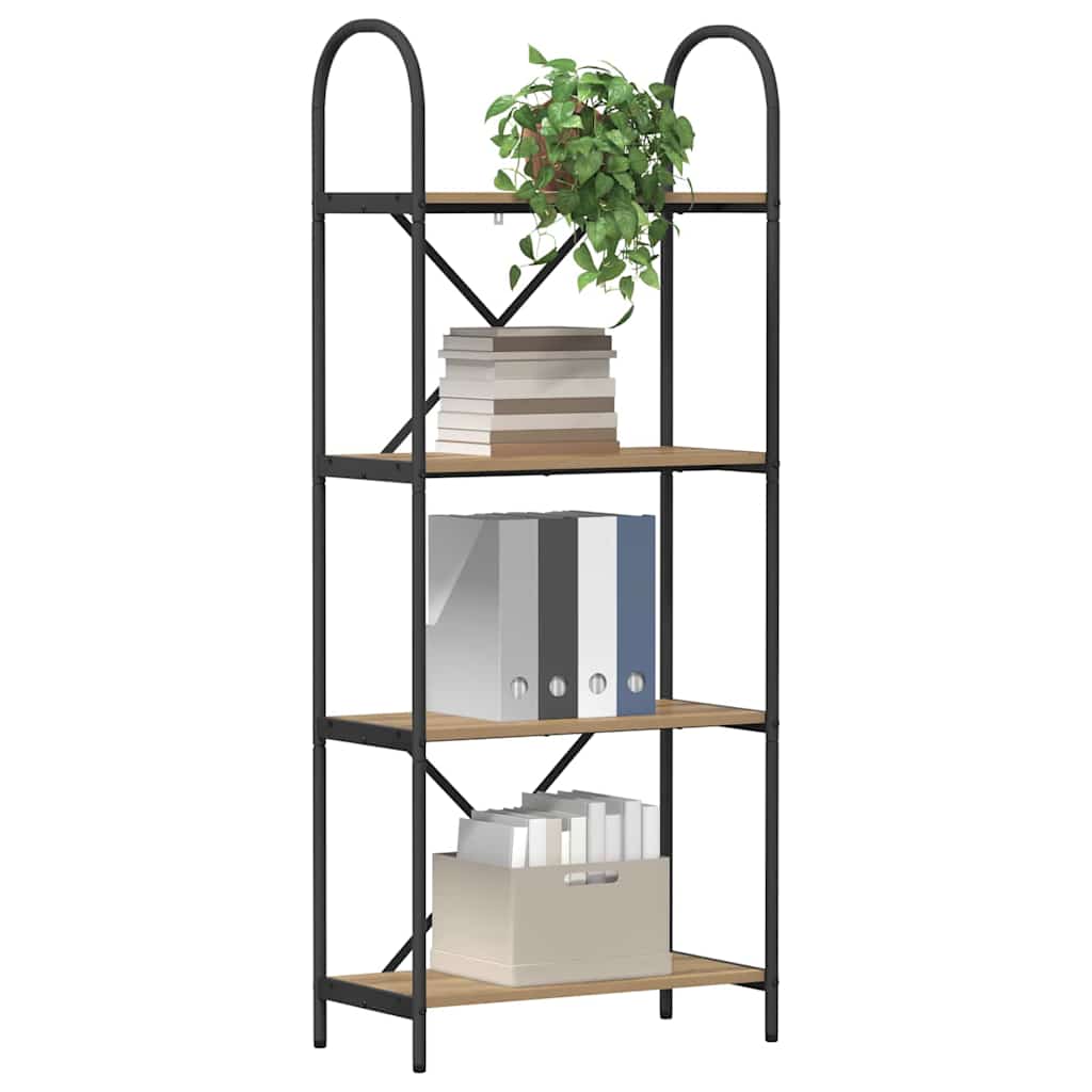 Bookshelf 4-Tier 60 x 30 x 146 cm Engineered wood Artisan Oak