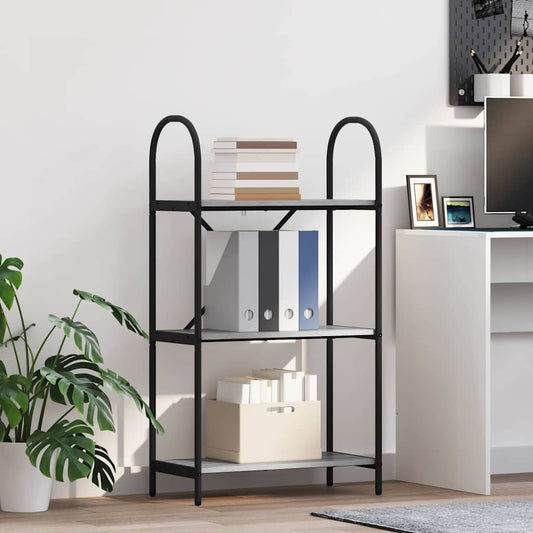 Bookshelf 3-Tier 60 x 30 x 109 cm Engineered wood Grey Sonoma