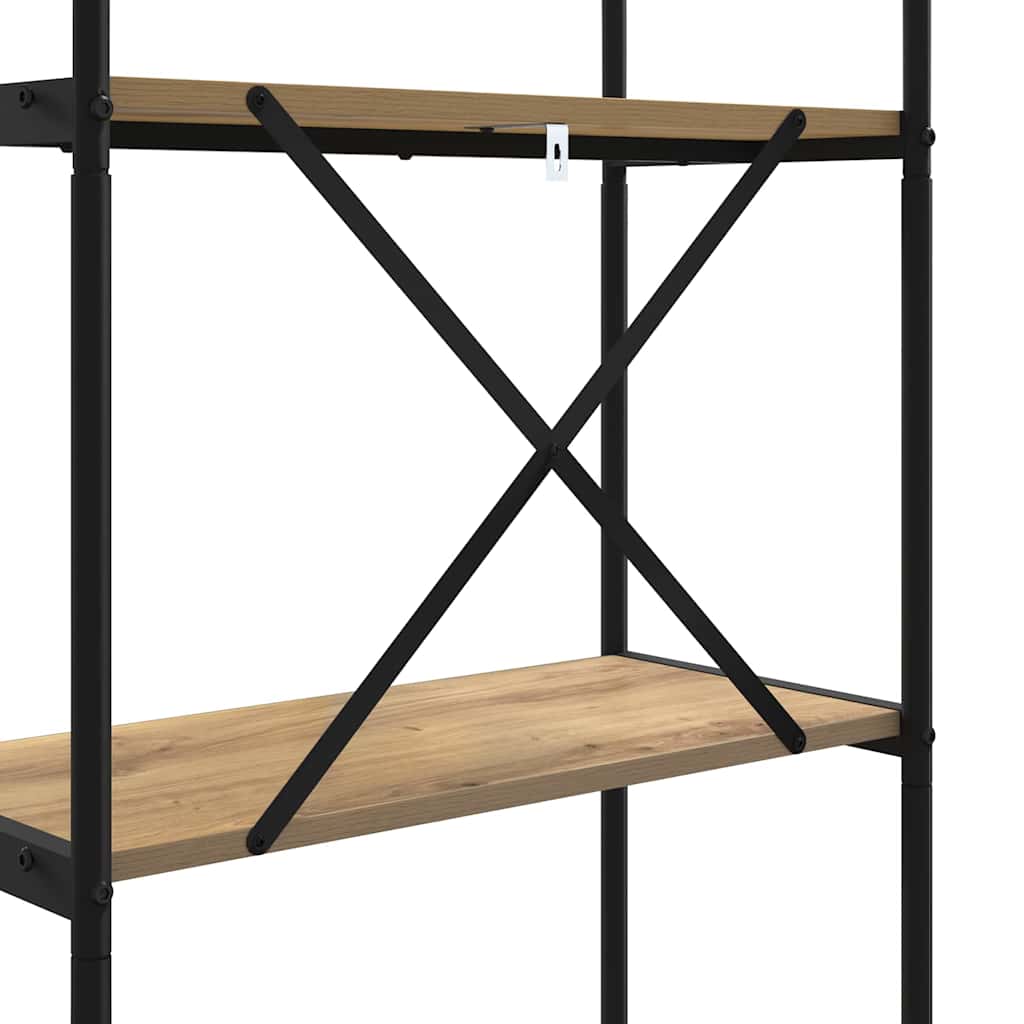 Bookshelf 3-Tier 60 x 30 x 109 cm Engineered wood Artisan Oak