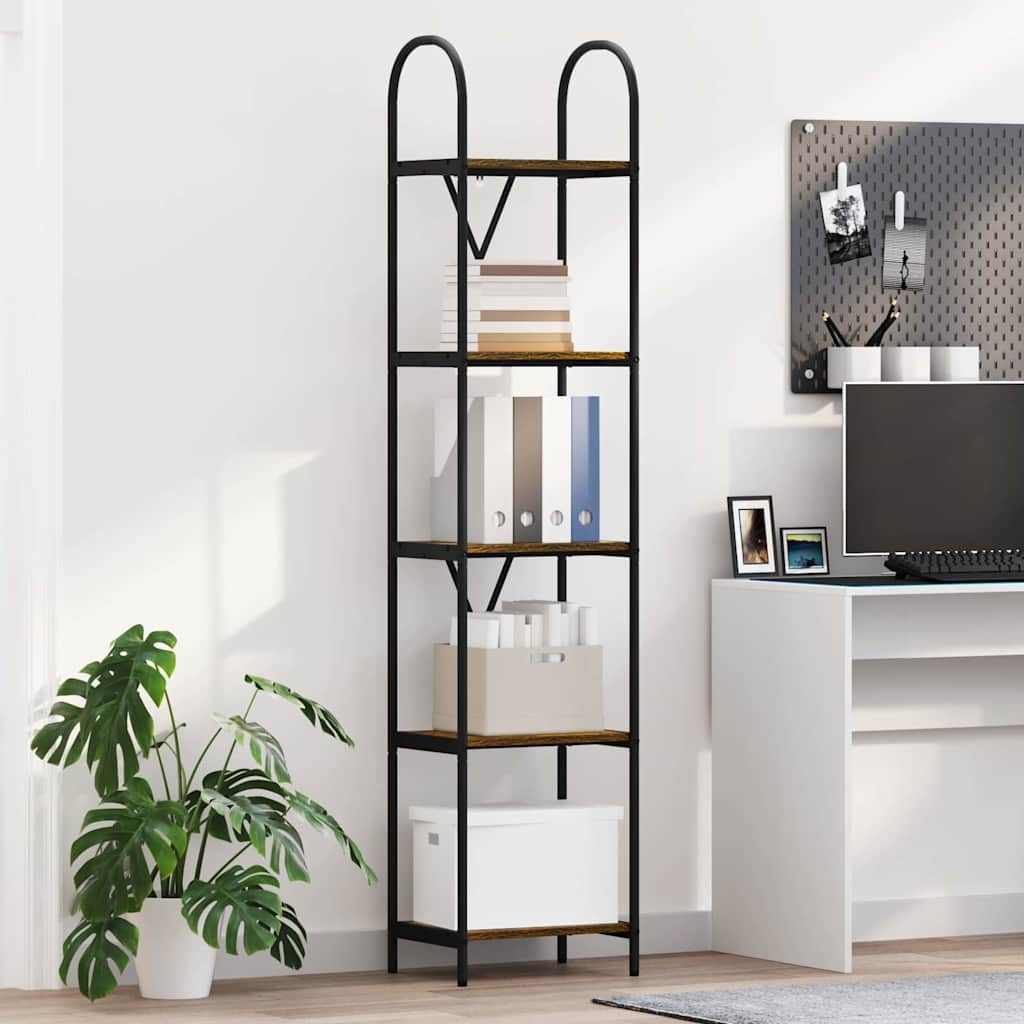 Bookshelf Smoked Oak 40 x 30 x 183 cm Engineered wood
