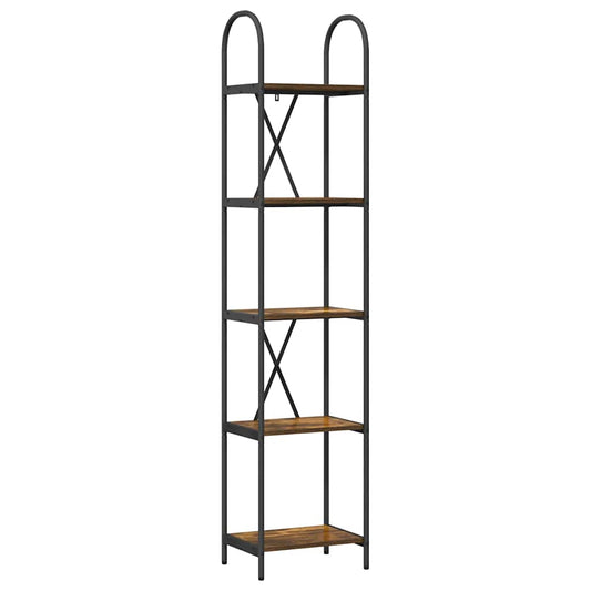 Bookshelf 5-Tier 40 x 30 x 183 cm Engineered wood Smoked Oak