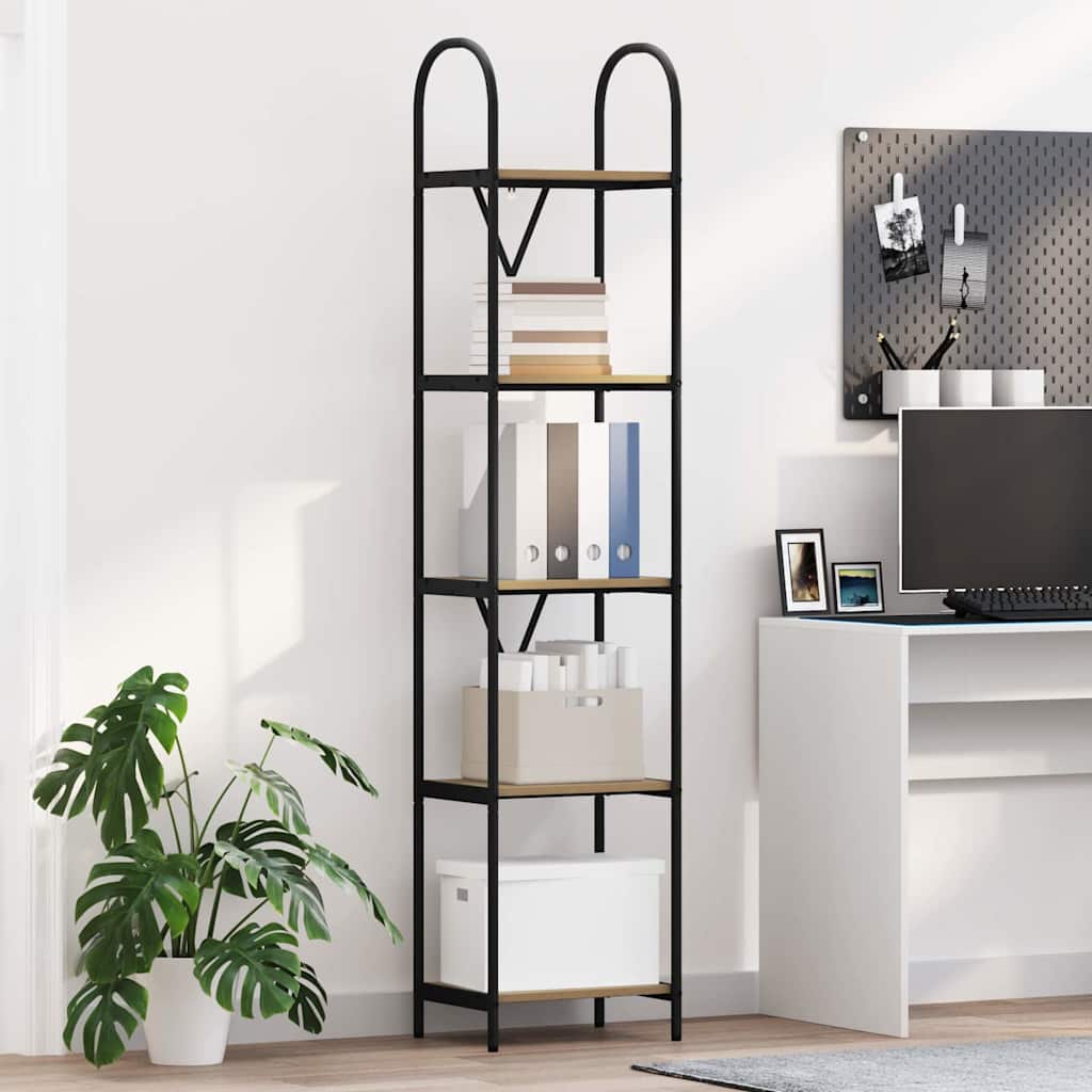 Bookshelf 5-Tier 40 x 30 x 183 cm Engineered wood Artisan Oak