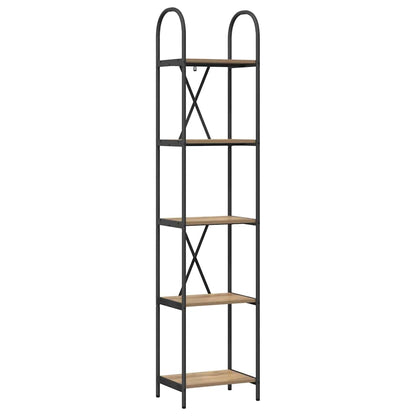 Bookshelf 5-Tier 40 x 30 x 183 cm Engineered wood Artisan Oak