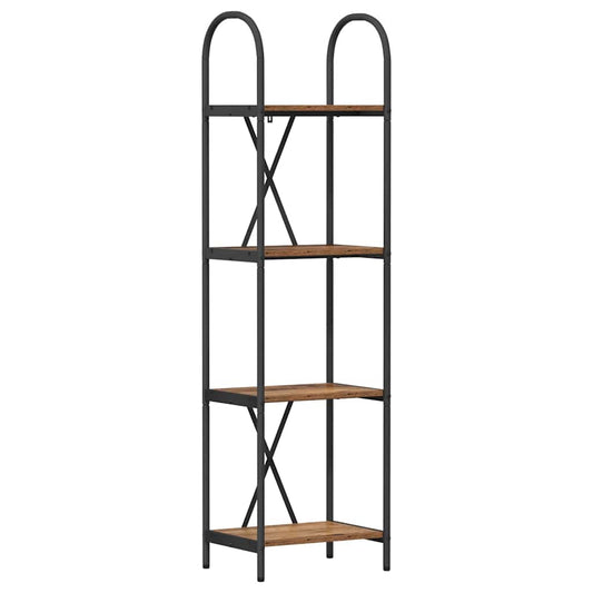 Bookshelf 4-Tier 40 x 30 x 146 cm Engineered wood Old Wood