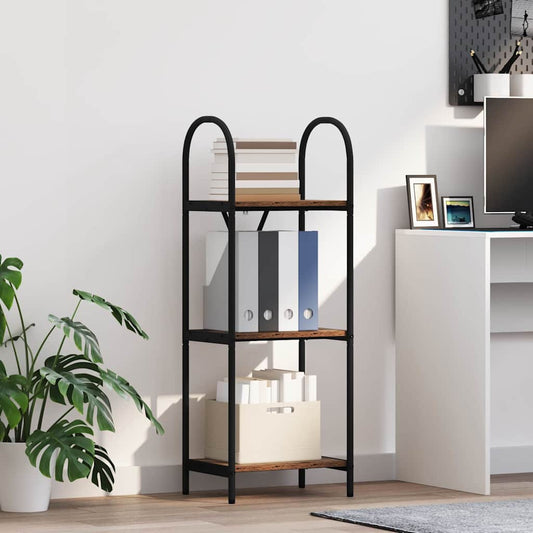 Bookshelf 3-Tier 40 x 30 x 109 cm Engineered wood Old Wood