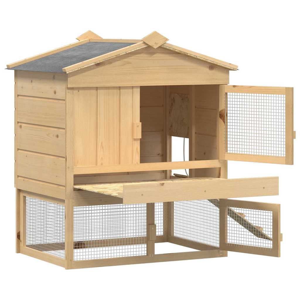 Chicken Coop Brown 75 x 60 x 89 cm Solid Pine Wood