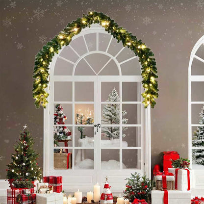 Christmas Garland with 600 LEDs 2 pcs Green PVC