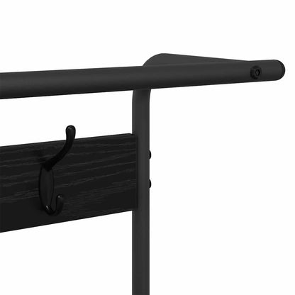 Coat Rack with Shelf Black oak 75 x 34 x 184 cm Engineered wood
