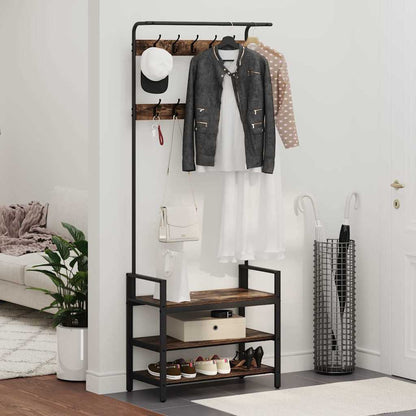 Coat Rack Other Smoked oak 75 x 34 x 184 cm Engineered wood