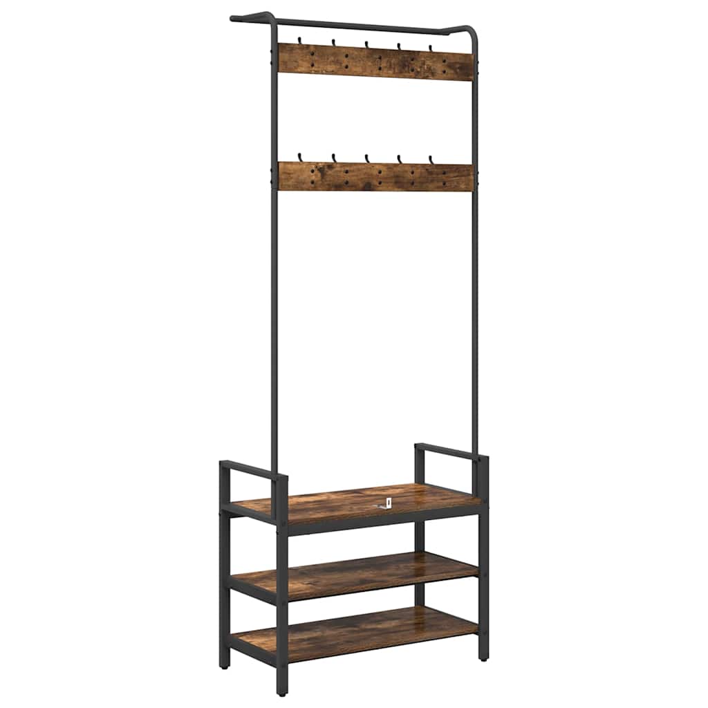 Coat Rack Other Smoked oak 75 x 34 x 184 cm Engineered wood