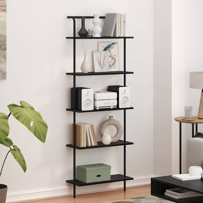 Bookshelf Black Oak 60 x 24 x 168 cm Engineered wood