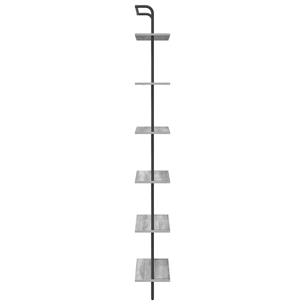 Bookshelf Grey Sonoma 60 x 24 x 203 cm Engineered wood