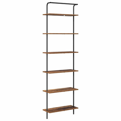 Bookshelf 6-Tier 60 x 24 x 203 cm Engineered wood Old Wood