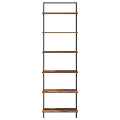 Bookshelf 6-Tier 60 x 24 x 203 cm Engineered wood Old Wood