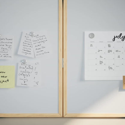 Bulletin Board 80 x 80 x 1.4 cm Solid pine wood White Foldable