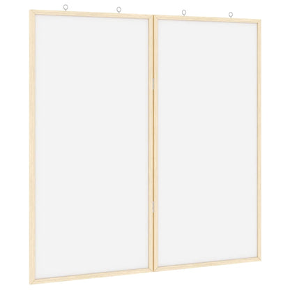 Bulletin Board 80 x 80 x 1.4 cm Solid pine wood White Foldable