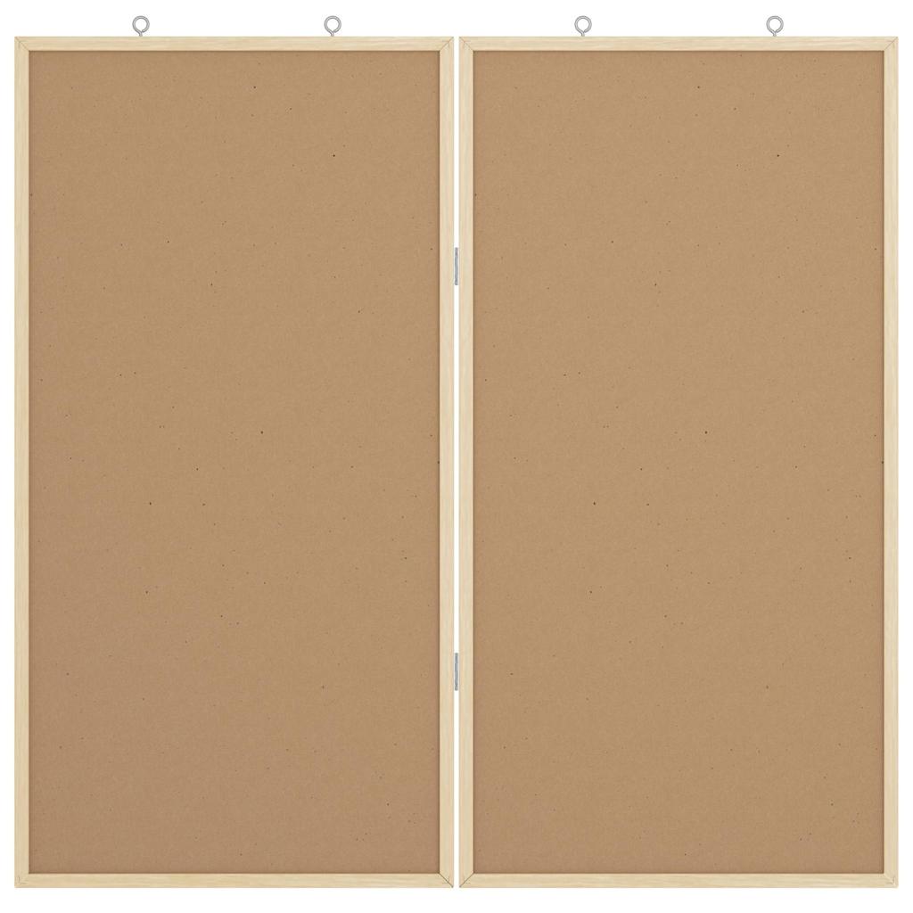 Bulletin Board 80 x 80 x 1.4 cm Solid pine wood White Foldable