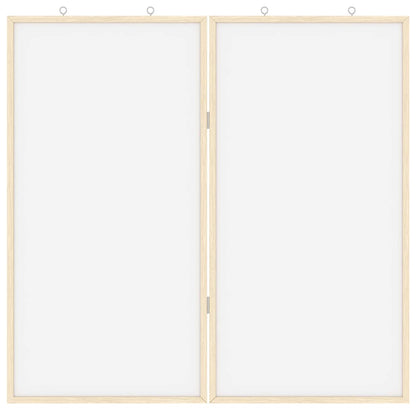 Bulletin Board 80 x 80 x 1.4 cm Solid pine wood White Foldable