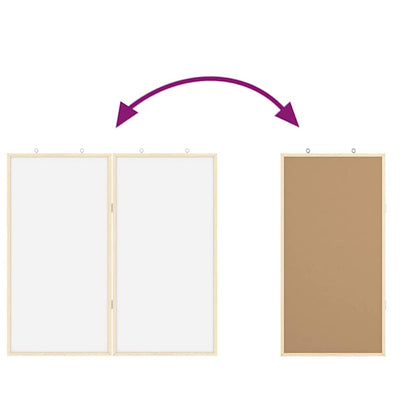 Bulletin Board 80 x 80 x 1.4 cm Solid pine wood White Foldable