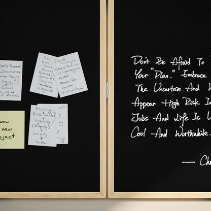 Bulletin Board 80 x 80 x 1.4 cm Solid pine wood Black Foldable