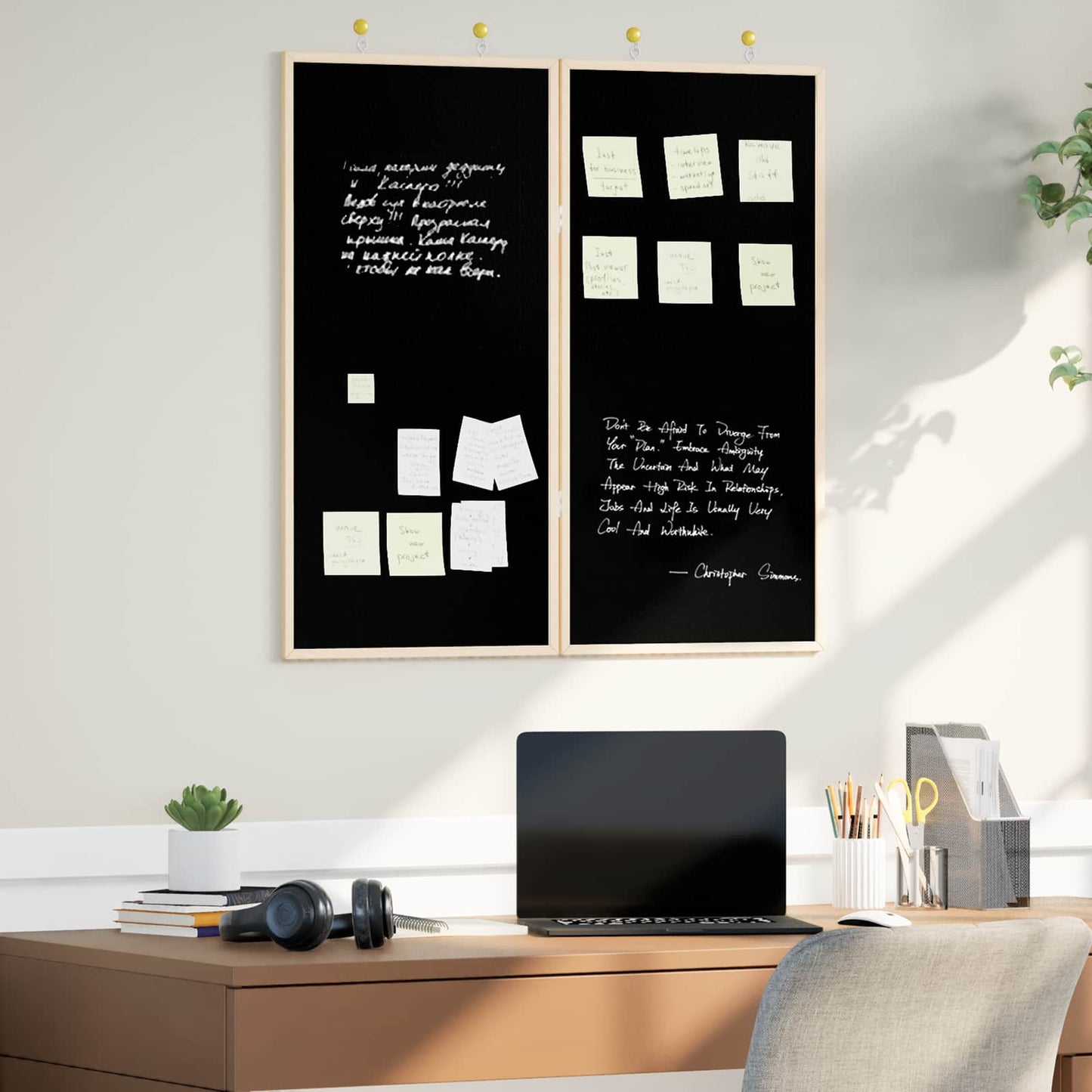 Bulletin Board 80 x 80 x 1.4 cm Solid pine wood Black Foldable