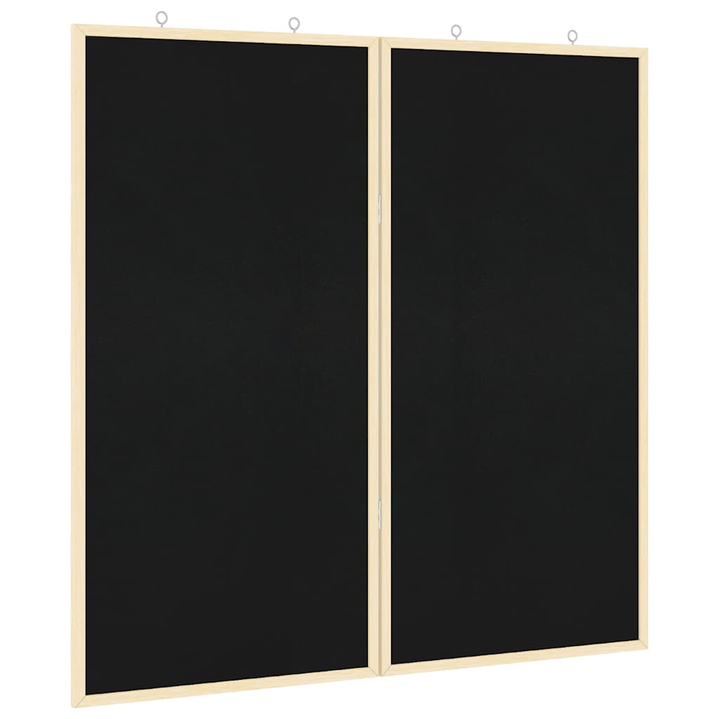 Bulletin Board 80 x 80 x 1.4 cm Solid pine wood Black Foldable