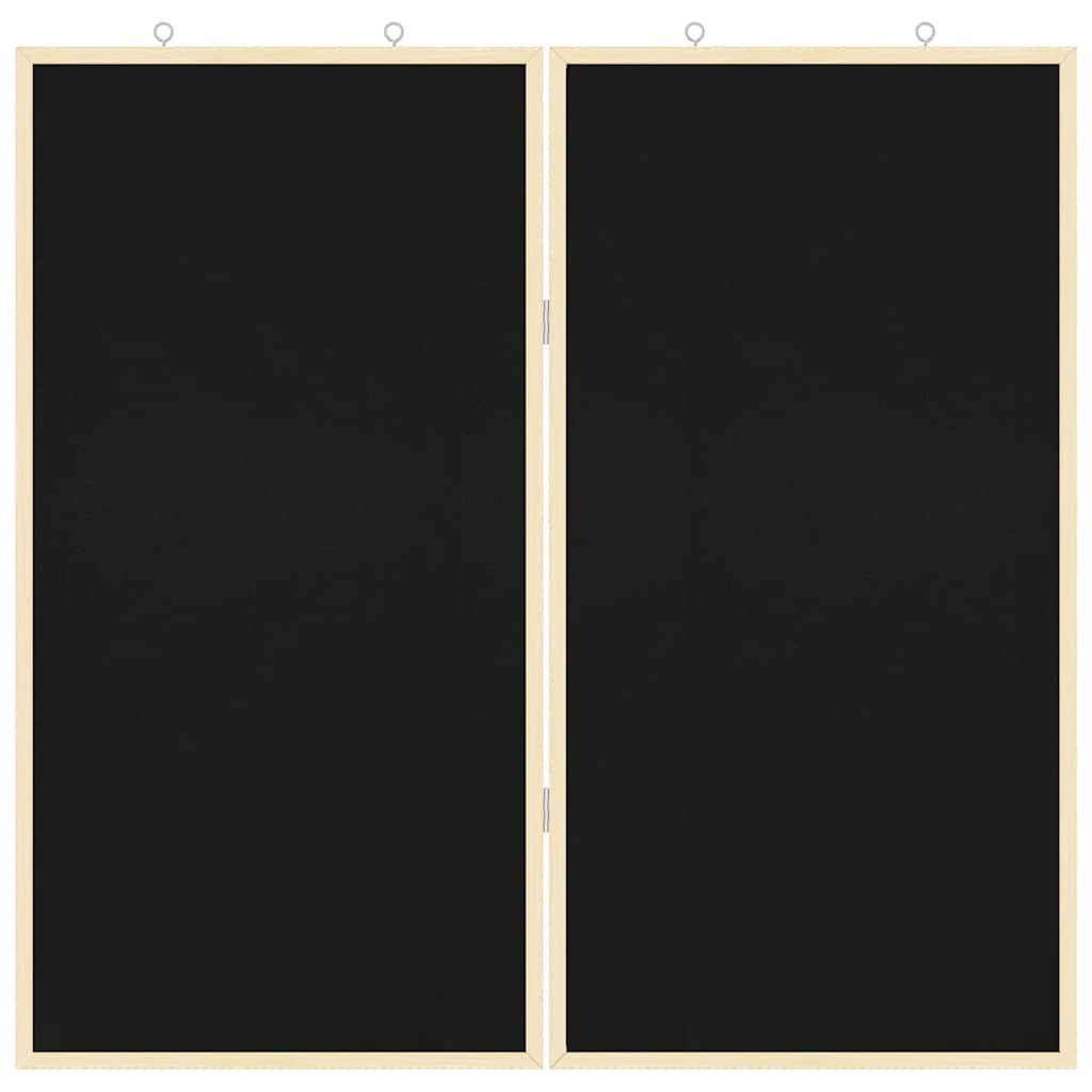 Bulletin Board 80 x 80 x 1.4 cm Solid pine wood Black Foldable