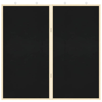 Bulletin Board 80 x 80 x 1.4 cm Solid pine wood Black Foldable