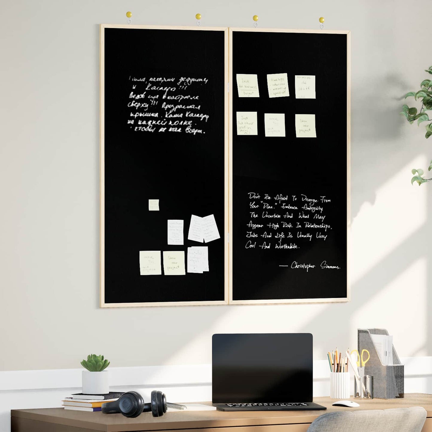 Bulletin Board Folding Black 100 x 100 x 1.4 cm Solid pine wood