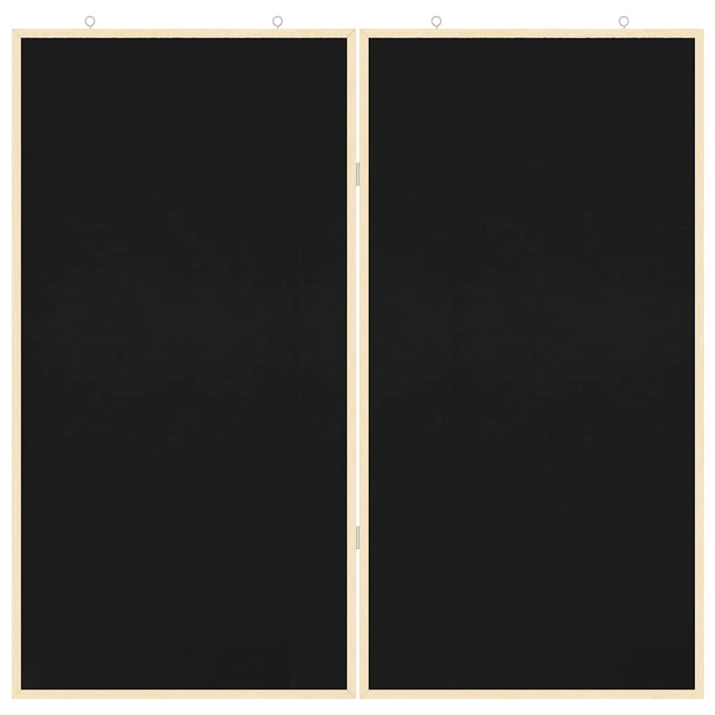 Bulletin Board Folding Black 100 x 100 x 1.4 cm Solid pine wood