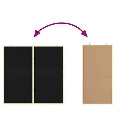 Bulletin Board Folding Black 100 x 100 x 1.4 cm Solid pine wood