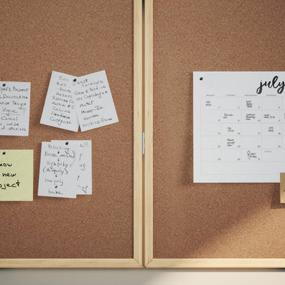 Bulletin Board 80 x 80 x 1.4 cm Solid pine wood Brown Foldable