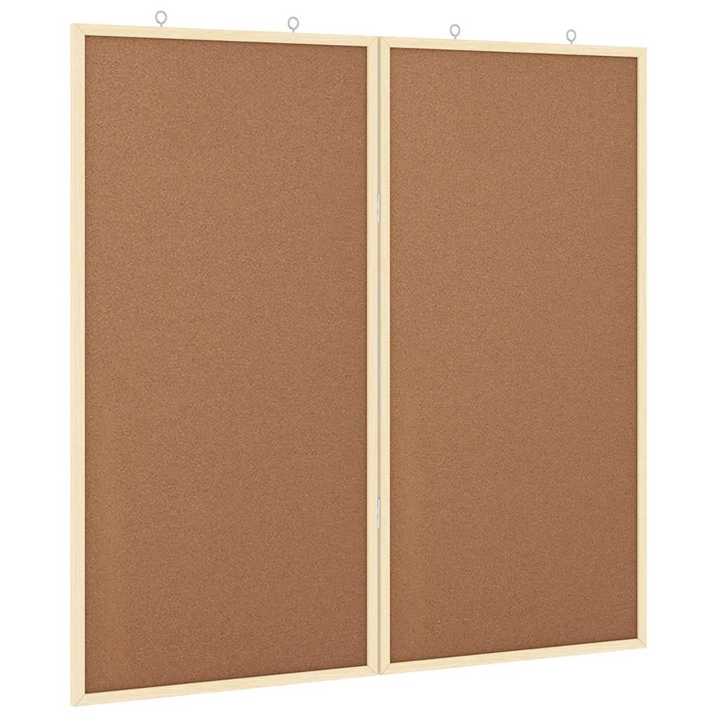 Bulletin Board 80 x 80 x 1.4 cm Solid pine wood Brown Foldable