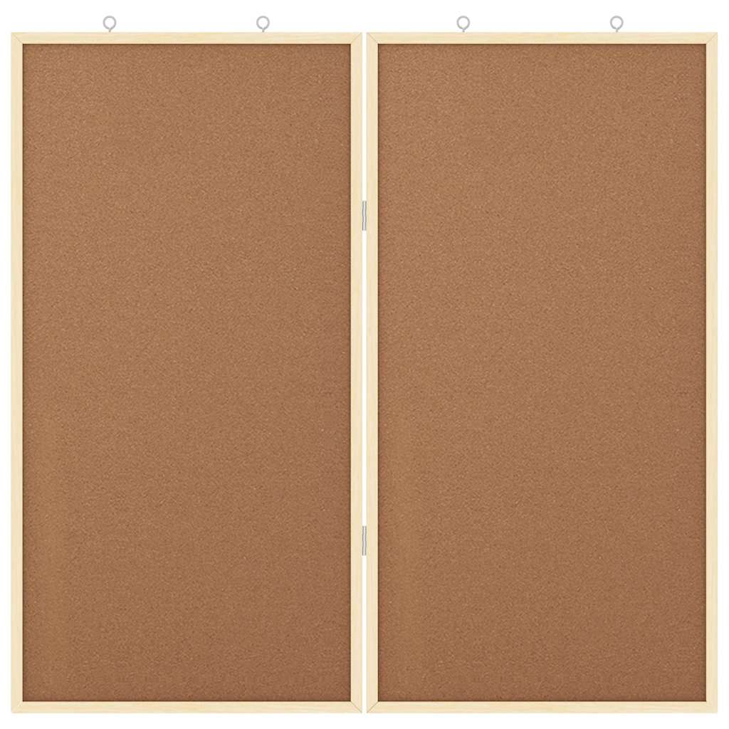 Bulletin Board 80 x 80 x 1.4 cm Solid pine wood Brown Foldable