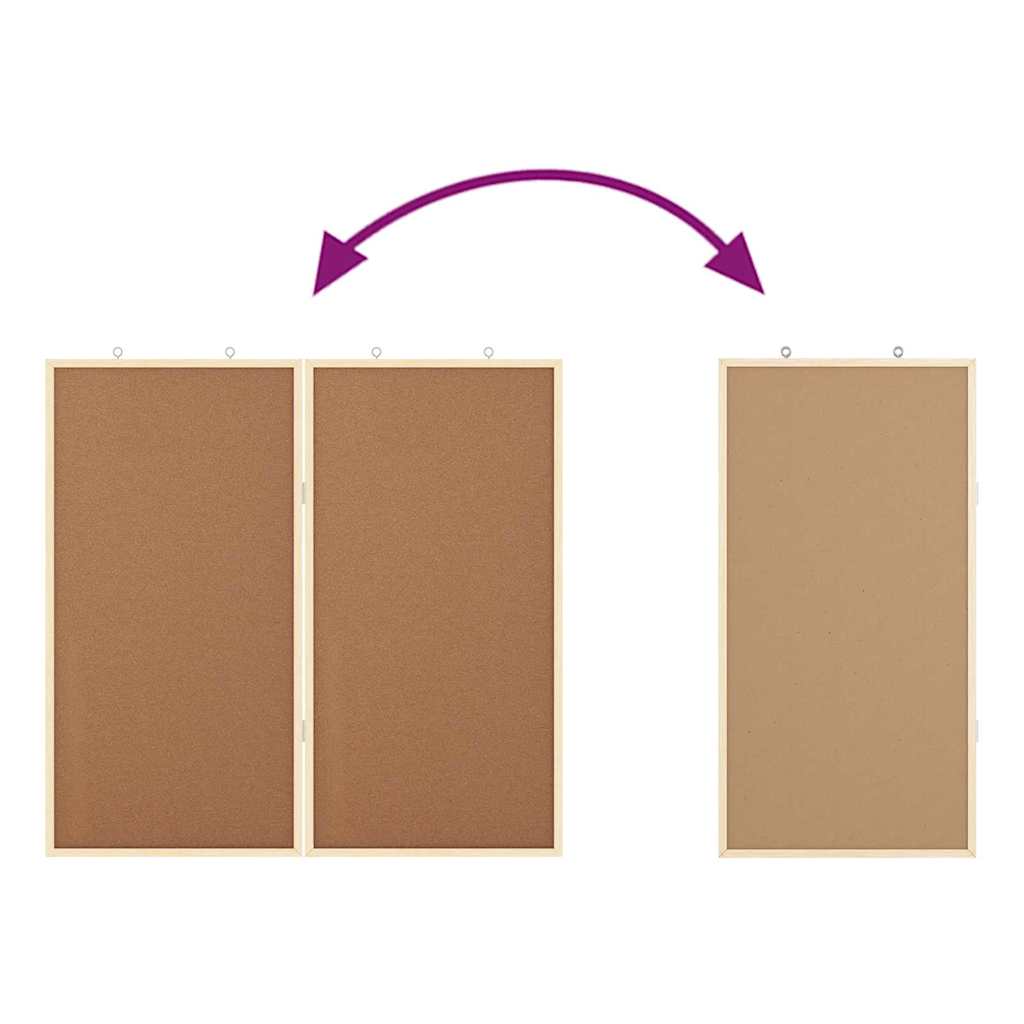Bulletin Board 80 x 80 x 1.4 cm Solid pine wood Brown Foldable