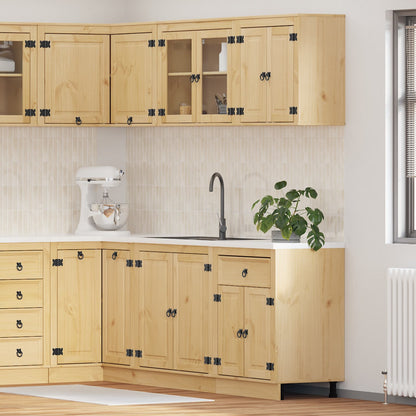 Cabinet SKI 4 pcs Honey Brown Solid Pine Wood