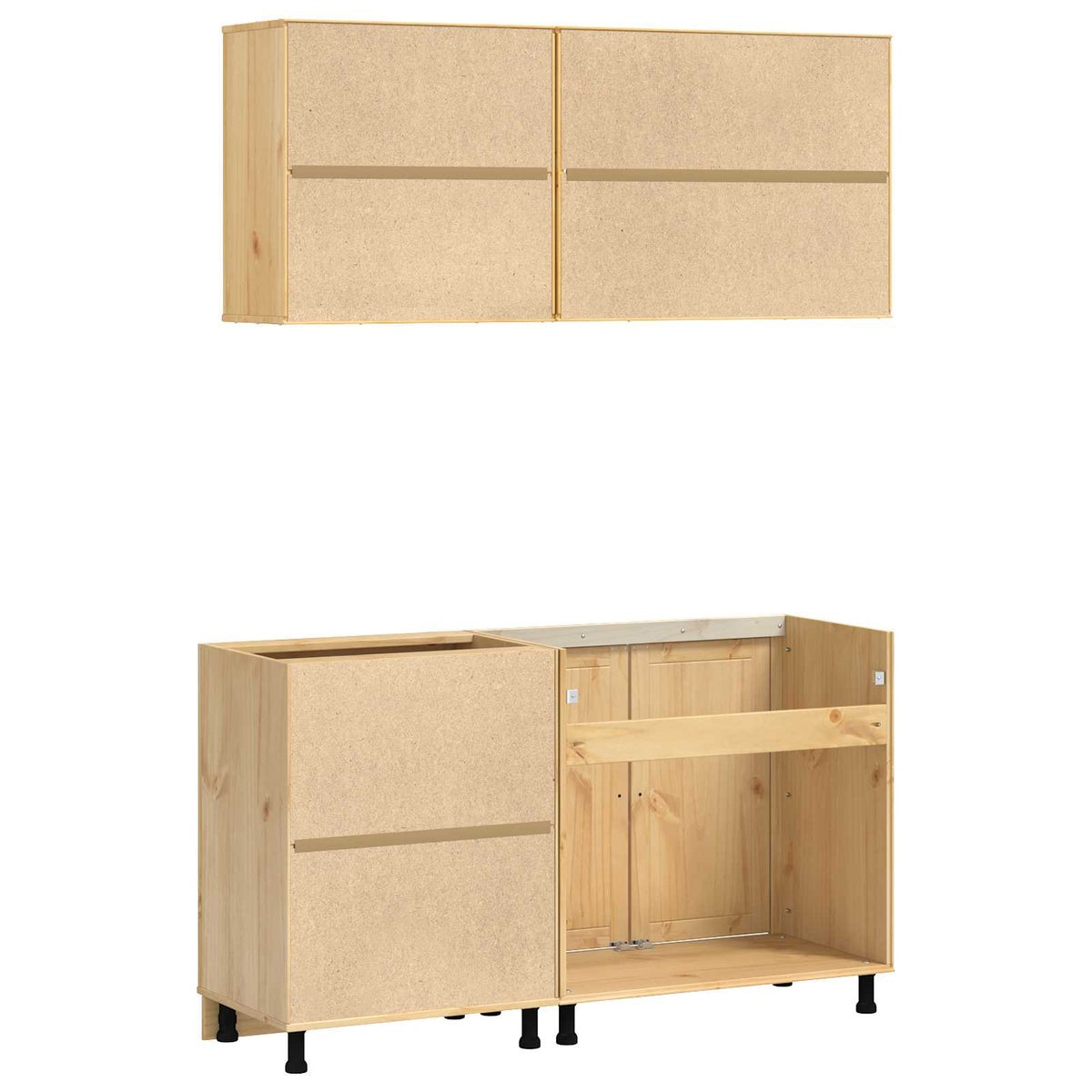 Cabinet SKI 4 pcs Honey Brown Solid Pine Wood