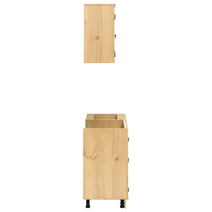 Cabinet SKI 4 pcs Honey Brown Solid Pine Wood