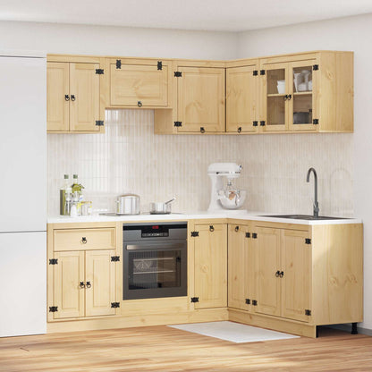 Cabinet SKI 8 pcs Honey Brown Solid Pine Wood