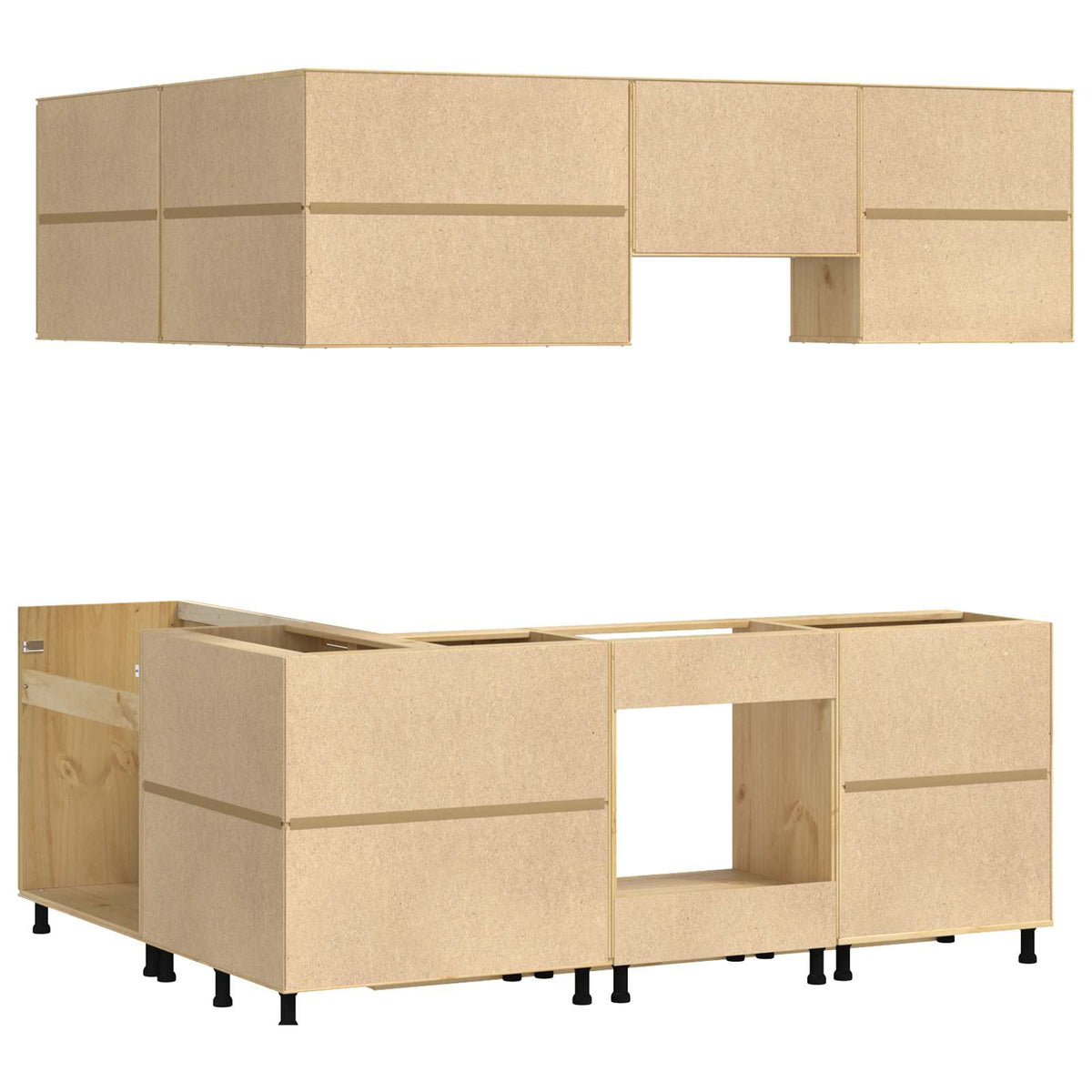 Cabinet SKI 8 pcs Honey Brown Solid Pine Wood