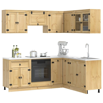 Cabinet SKI 8 pcs Honey Brown Solid Pine Wood