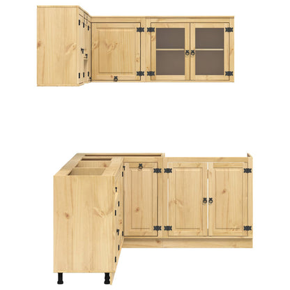 Cabinet SKI 8 pcs Honey Brown Solid Pine Wood