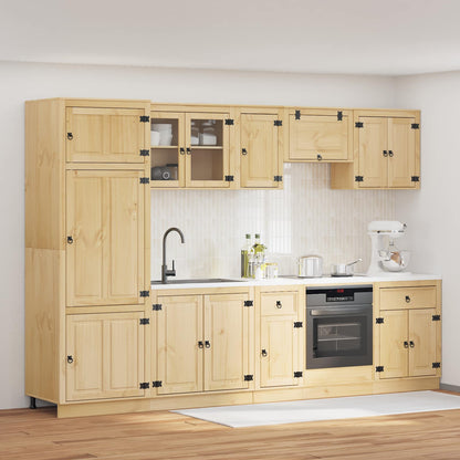 Cabinet SKI 9 pcs Honey Brown Solid Pine Wood