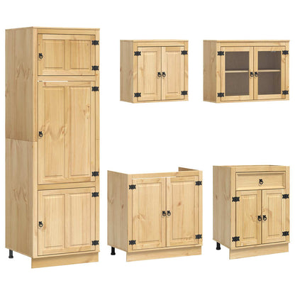 Cabinet SKI 9 pcs Honey Brown Solid Pine Wood