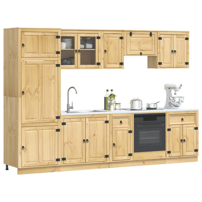 Cabinet SKI 9 pcs Honey Brown Solid Pine Wood
